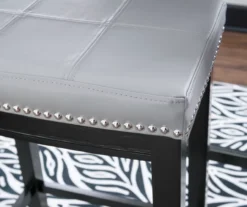 Brooke Gray & Black Faux Leather Backless Padded Bar Stool -Furniture Specialty Shop 810543425 B8 4