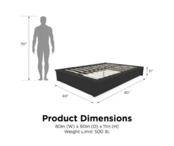 DHP Micah Gray Linen Queen Platform Bed 12 DHP Micah Gray Linen Queen Platform Bed -Furniture Specialty Shop 810543448 5