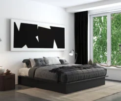 DHP Micah Black Faux Leather King Platform Bed