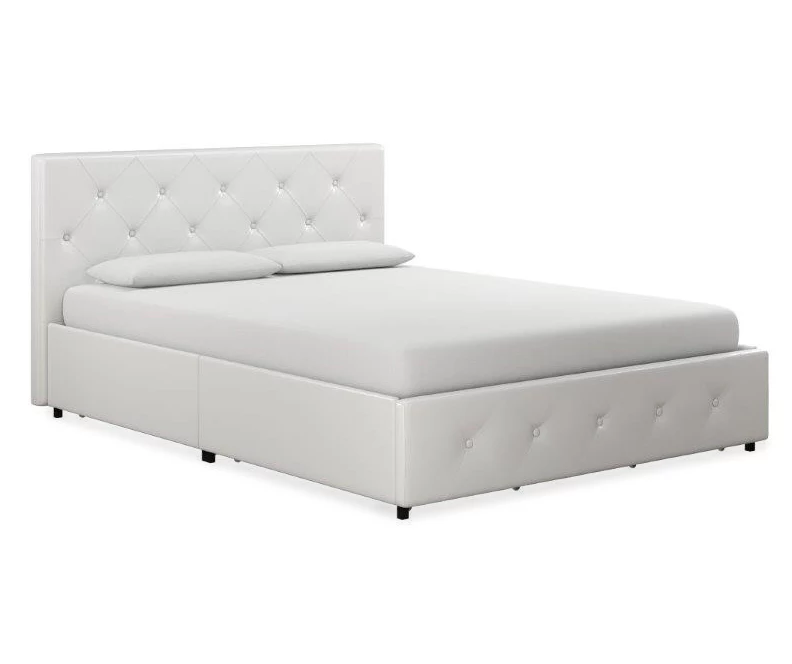 DHP Dana Faux Leather Upholstered Bed With Storage 5 DHP Dana Faux Leather Upholstered Bed With Storage - Image 3