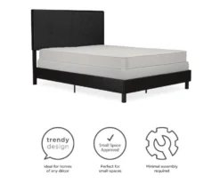 Atwater Living DHP Jazmine Black Faux Leather Upholstered Bed 30 Atwater Living DHP Jazmine Black Faux Leather Upholstered Bed -Furniture Specialty Shop 810543812 1