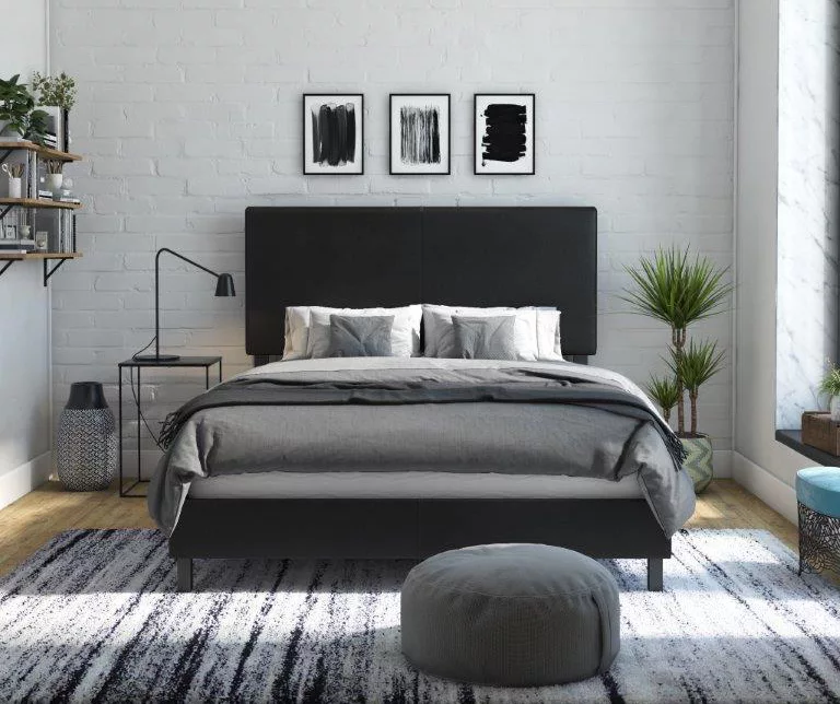 Atwater Living DHP Jazmine Black Faux Leather Upholstered Bed 11 Atwater Living DHP Jazmine Black Faux Leather Upholstered Bed - Image 9