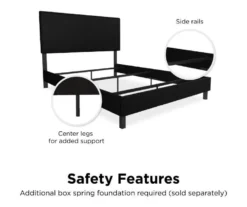 Atwater Living DHP Jazmine Black Faux Leather Upholstered Bed 36 Atwater Living DHP Jazmine Black Faux Leather Upholstered Bed -Furniture Specialty Shop 810543813 2