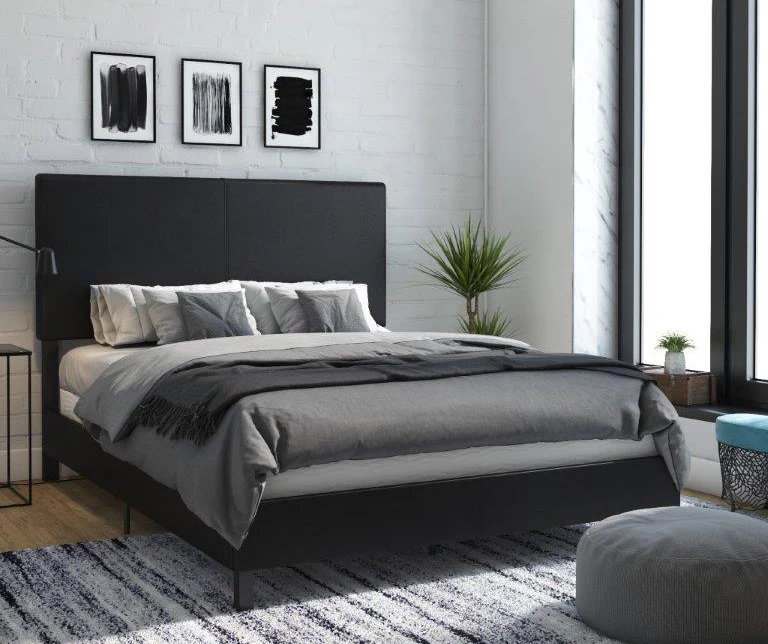 Atwater Living DHP Jazmine Black Faux Leather Upholstered Bed 16 Atwater Living DHP Jazmine Black Faux Leather Upholstered Bed - Image 14