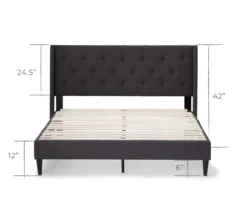 Isabelle Charcoal Upholstered Twin Wingback Bed 11 Isabelle Charcoal Upholstered Twin Wingback Bed -Furniture Specialty Shop 810547599 810547605 810547613 810547609 3