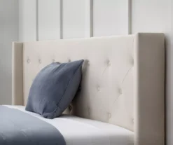 Isabelle Cream Upholstered Twin Wingback Bed -Furniture Specialty Shop 810547603 810547607 810547628 810547611 4