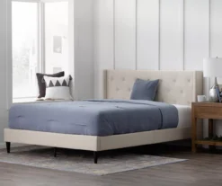 Isabelle Cream Upholstered Twin Wingback Bed -Furniture Specialty Shop 810547603 810547607 810547628 810547611 5