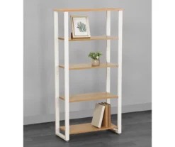 Dorm Essentials Oak & White 4-Shelf Bookcase -Furniture Specialty Shop 810559115 2