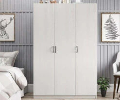 Ivory Oak 3-Door Storage Wardrobe -Furniture Specialty Shop 810561398 1
