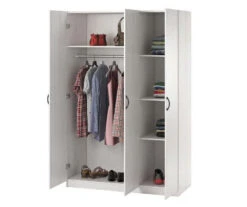 Ivory Oak 3-Door Storage Wardrobe