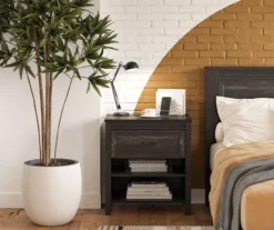 Silverton Black Oak Nightstand With USB Charging -Furniture Specialty Shop 810569984 6