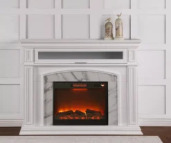 62" Grand White Faux Marble Electric Fireplace -Furniture Specialty Shop 810570728 3