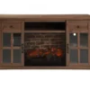54" Walnut Glass Door Electric Fireplace Console -Furniture Specialty Shop 810571210