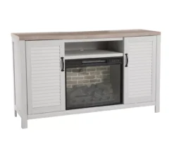 54" 2-Tone Shutter Door Electric Fireplace Console -Furniture Specialty Shop 810571321 1