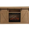 60" Light Brown Oak Barn Door Melamine Electric Fireplace 2 60" Light Brown Oak Barn Door Melamine Electric Fireplace -Furniture Specialty Shop 810571322