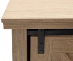 60" Light Brown Oak Barn Door Melamine Electric Fireplace -Furniture Specialty Shop 810571322 3