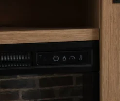 60" Light Brown Oak Barn Door Melamine Electric Fireplace -Furniture Specialty Shop 810571322 4