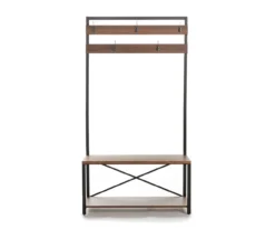 Walnut Hall Tree With Bench