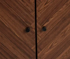 Walnut Chevron 2-Door Storage Cabinet -Furniture Specialty Shop 810584249 3