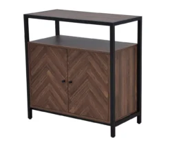 Walnut Chevron 2-Door Storage Cabinet -Furniture Specialty Shop 810584249 A3