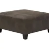 Navi Smoke Faux Leather Oversize Accent Ottoman -Furniture Specialty Shop 810587441 1