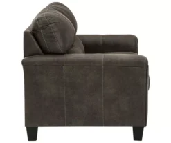 Navi Smoke Faux Leather Loveseat -Furniture Specialty Shop 810587444 2