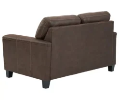 Navi Chestnut Faux Leather Loveseat -Furniture Specialty Shop 810587484 2