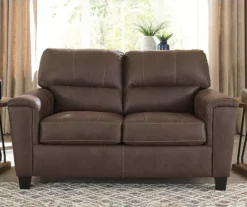 Navi Chestnut Faux Leather Loveseat -Furniture Specialty Shop 810587484 5