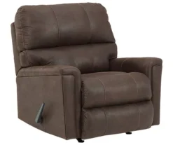 Navi Chestnut Faux Leather Rocker Recliner -Furniture Specialty Shop 810587485 1