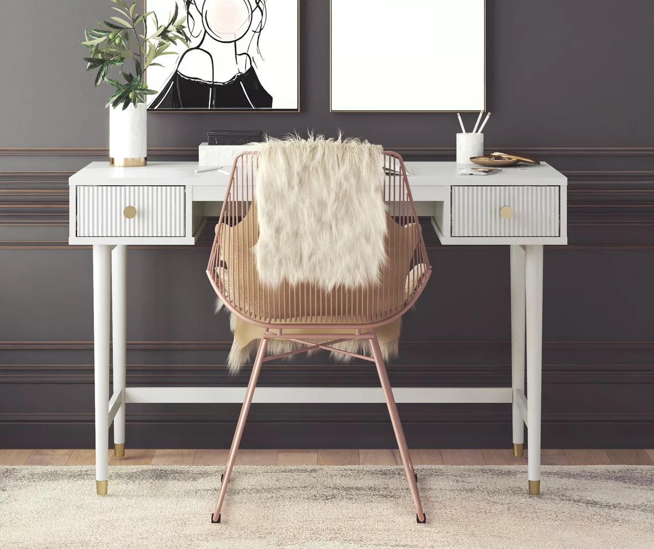 Elizabeth Dove Gray Office Desk 3 Elizabeth Dove Gray Office Desk