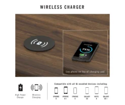 Camila Gray Writing Desk With Wireless Charging -Furniture Specialty Shop 810589026 2