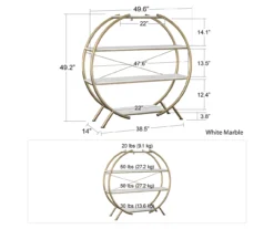Amelia Faux Marble 4-Shelf Bookcase -Furniture Specialty Shop 810589033 2