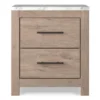 Senniberg Oak & Faux Calcutta 2-Drawer Nightstand -Furniture Specialty Shop 810589298 1