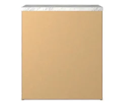 Senniberg Oak & Faux Calcutta 2-Drawer Nightstand -Furniture Specialty Shop 810589298 4