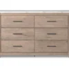Senniberg Oak & Faux Calcutta 6-Drawer Dresser -Furniture Specialty Shop 810589299 1