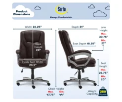 Benton Brown Big & Tall Faux Leather Executive Office Chair -Furniture Specialty Shop 810590314 7