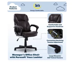 Mitchell Roasted Chestnut Vegan Leather Office Chair -Furniture Specialty Shop 810590318 7