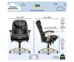 Claremont Black Bonded Leather Office Chair -Furniture Specialty Shop 810590374 6