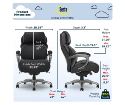 Jackson Black Big & Tall Executive Office Chair 16 Jackson Black Big & Tall Executive Office Chair -Furniture Specialty Shop 810590378 7