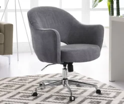 Valetta Gray Microfiber Office Chair -Furniture Specialty Shop 810590379 2