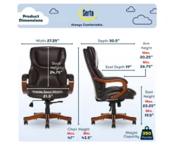 Conway Dark Brown Big & Tall Bonded Leather Office Chair -Furniture Specialty Shop 810590381 6