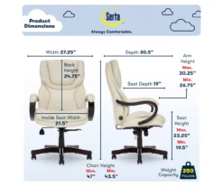 Conway Ivory Big & Tall Bonded Leather Office Chair -Furniture Specialty Shop 810590382 6