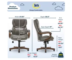 Conway Gray Big & Tall Bonded Leather Office Chair -Furniture Specialty Shop 810590383 6