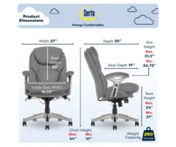 Claremont Gray Bonded Leather Office Chair -Furniture Specialty Shop 810590392 6