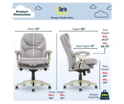 Claremont Light Gray Fabric Office Chair 20 Claremont Light Gray Fabric Office Chair -Furniture Specialty Shop 810590395 6 1