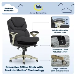 Claremont Dark Gray Fabric Office Chair -Furniture Specialty Shop 810590396 71