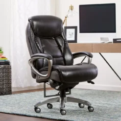 Lautner Gray Executive Bonded Leather Office Chair 12 Lautner Gray Executive Bonded Leather Office Chair -Furniture Specialty Shop 810590397 21 1