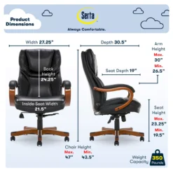 Serta Conway Big & Tall Bonded Leather Office Chair 40 Serta Conway Big & Tall Bonded Leather Office Chair -Furniture Specialty Shop 810590408 71 1