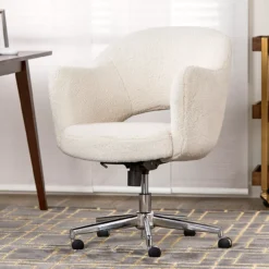 Valetta Cream Faux Fur Office Chair -Furniture Specialty Shop 810590414 21