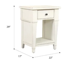 Kali Weathered White 1-Drawer Nightstand -Furniture Specialty Shop 810591523 2